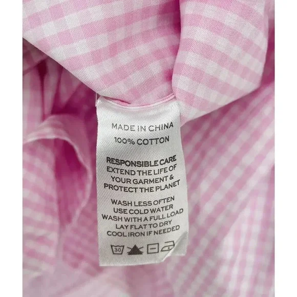 Hill House Athena Nap Dress Size XL Pink Gingham Puff Sleeve Square Neck - Picture 12 of 12